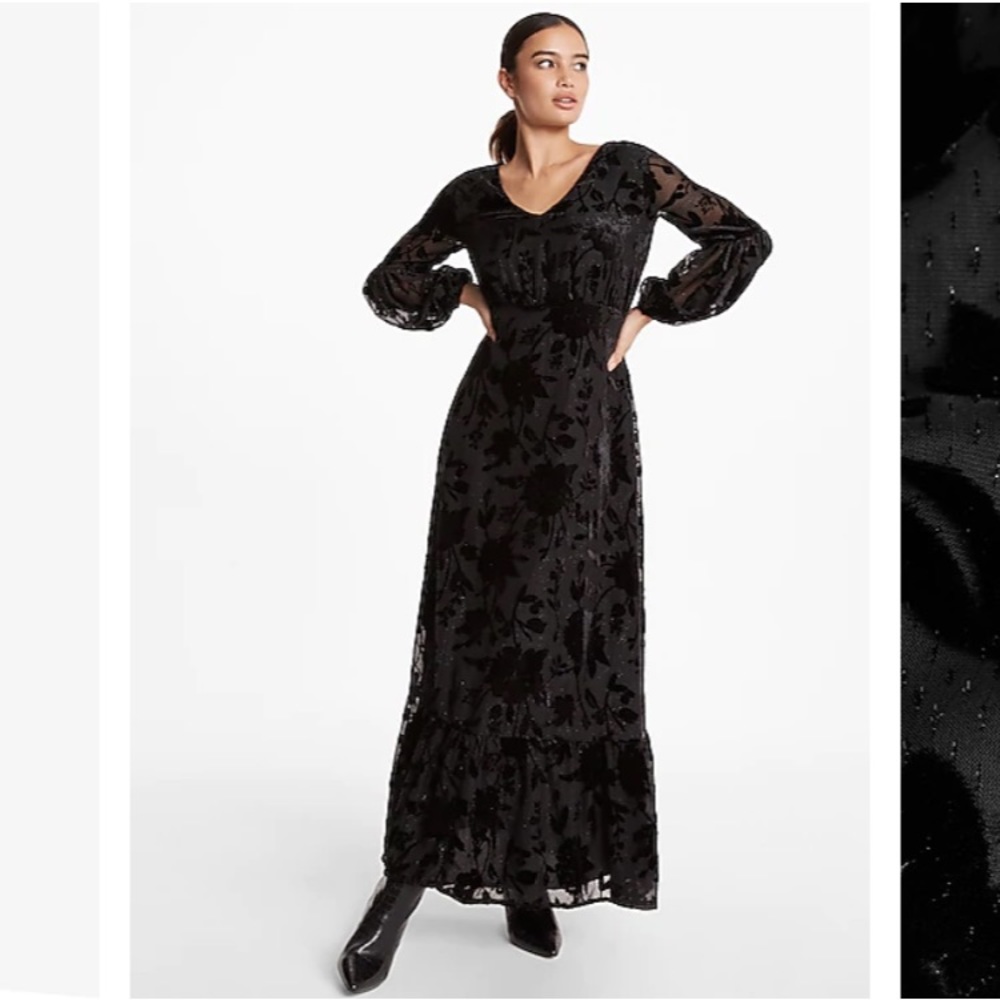 Express Velvet Burnout Sequin Maxi Dress